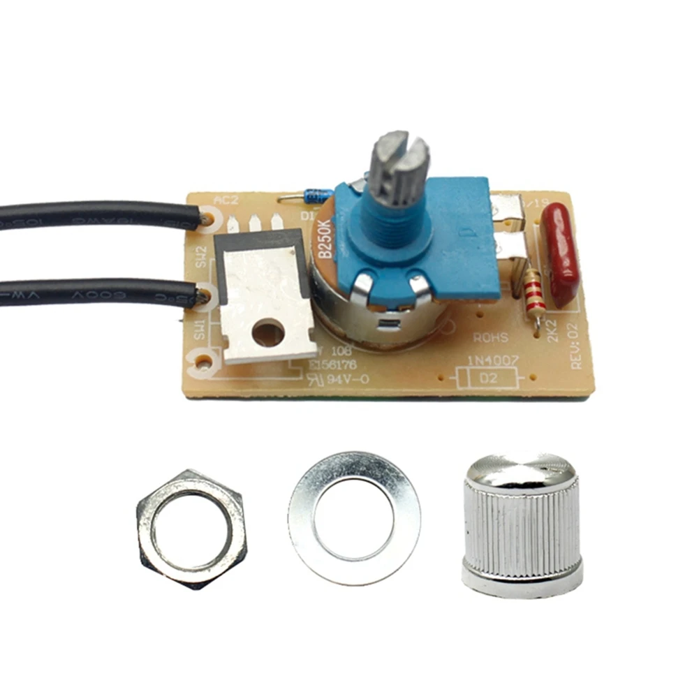 A003 Desk Lamp Dimmer Rotary Replacement 240VAC 300W Stepless Dimming Rotary on/Off Universal Lamp Dimmer Switch