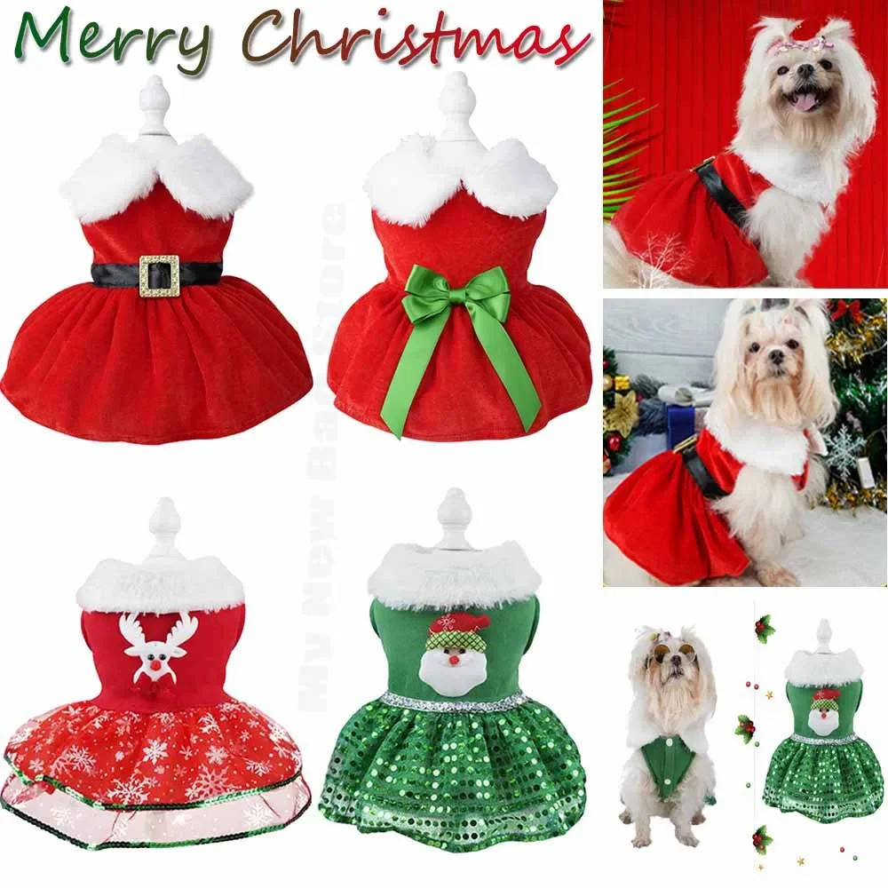 Weihnachten Hund Kleid Mantel Hund Kleidung roten Rock Winter warmes Kleid Bogen Rock bequeme Katze