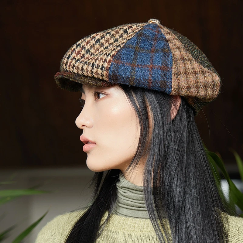 Fashion Wool Beret Autumn and Winter Fashion Painters Hat Leisure Temperament Warm Pumpkin Cap Versatile Octagonal Hat