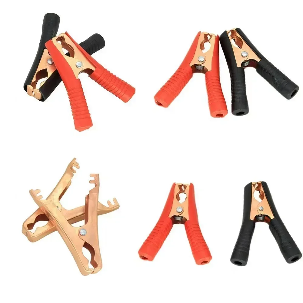 A set Hot Copper-Plated All-Inclusive Black And Red Spring Car Crocodile Clamps 100A Small Cable Battery Alligator Clips