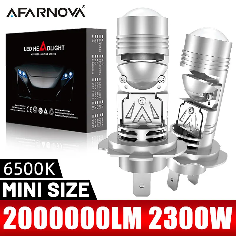 

Светодиодные линзы-проекторы H7 2000000LM Turbo Lens 2300W, автомобильные лампы для фар 6000K, для авто и мотоциклов, Plug and Play, Canbus, для автомобилей