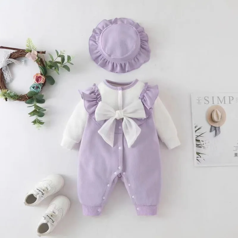Baby onesie spring and autumn baby girl full moon hundred days banquet dress super cute princess spring dress 0-3 months