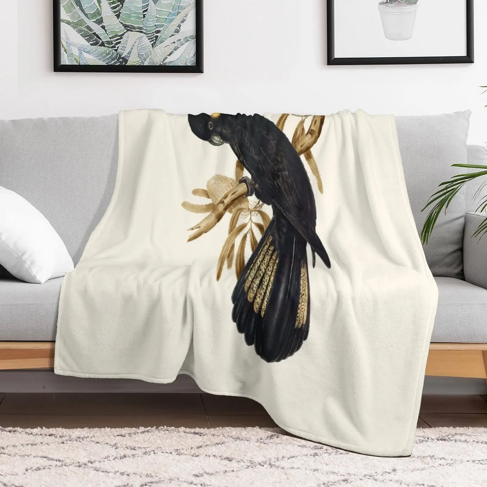 Yellow-tailed Black Cockatoo Throw Blanket Polar Hair Weighted Luxury Thicken Blankets