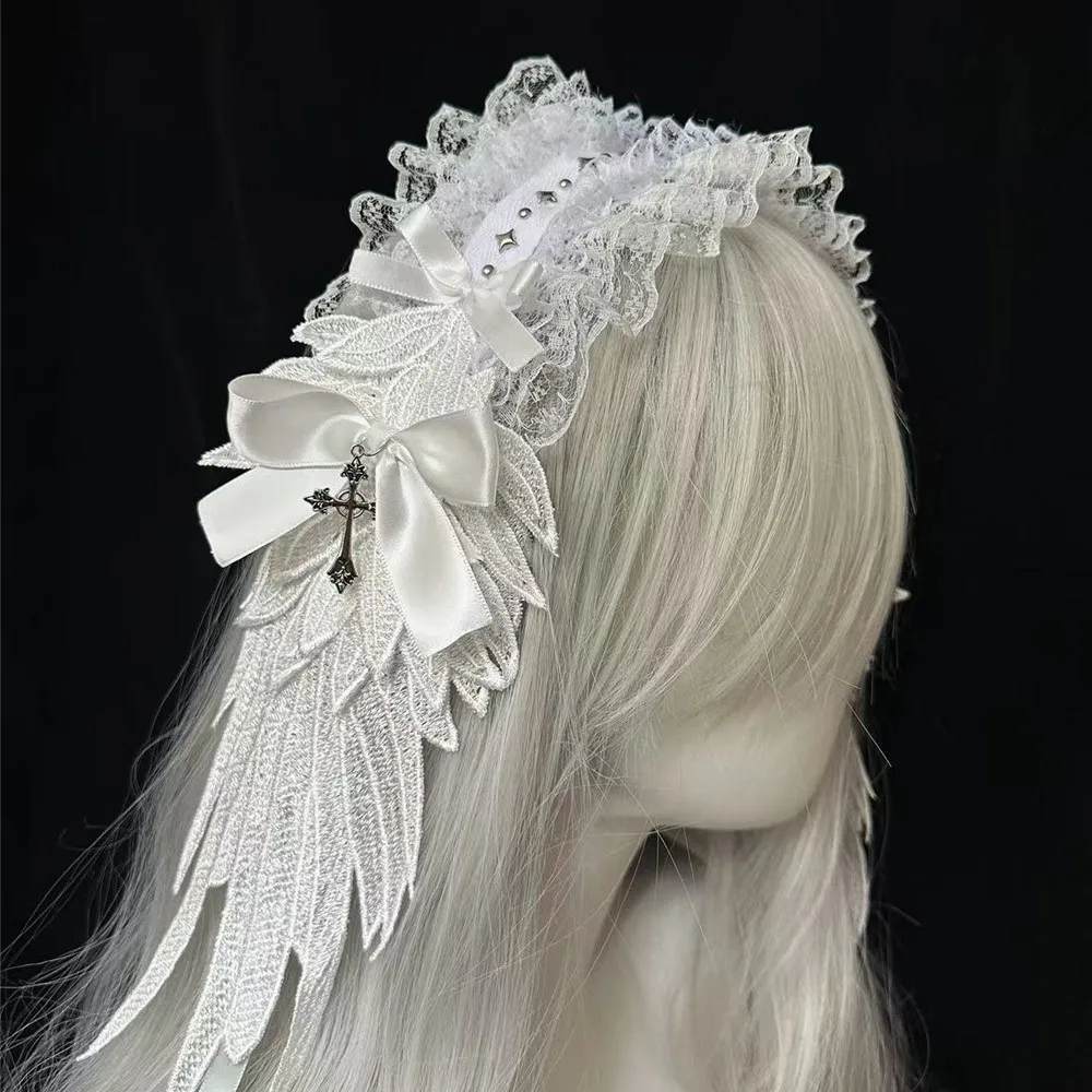 

Wide Headbands Wide Bow for Women Lolita Bow for Girls Y2K Hair Accessories for Girls Flower Headband Goth Punk Hair Band