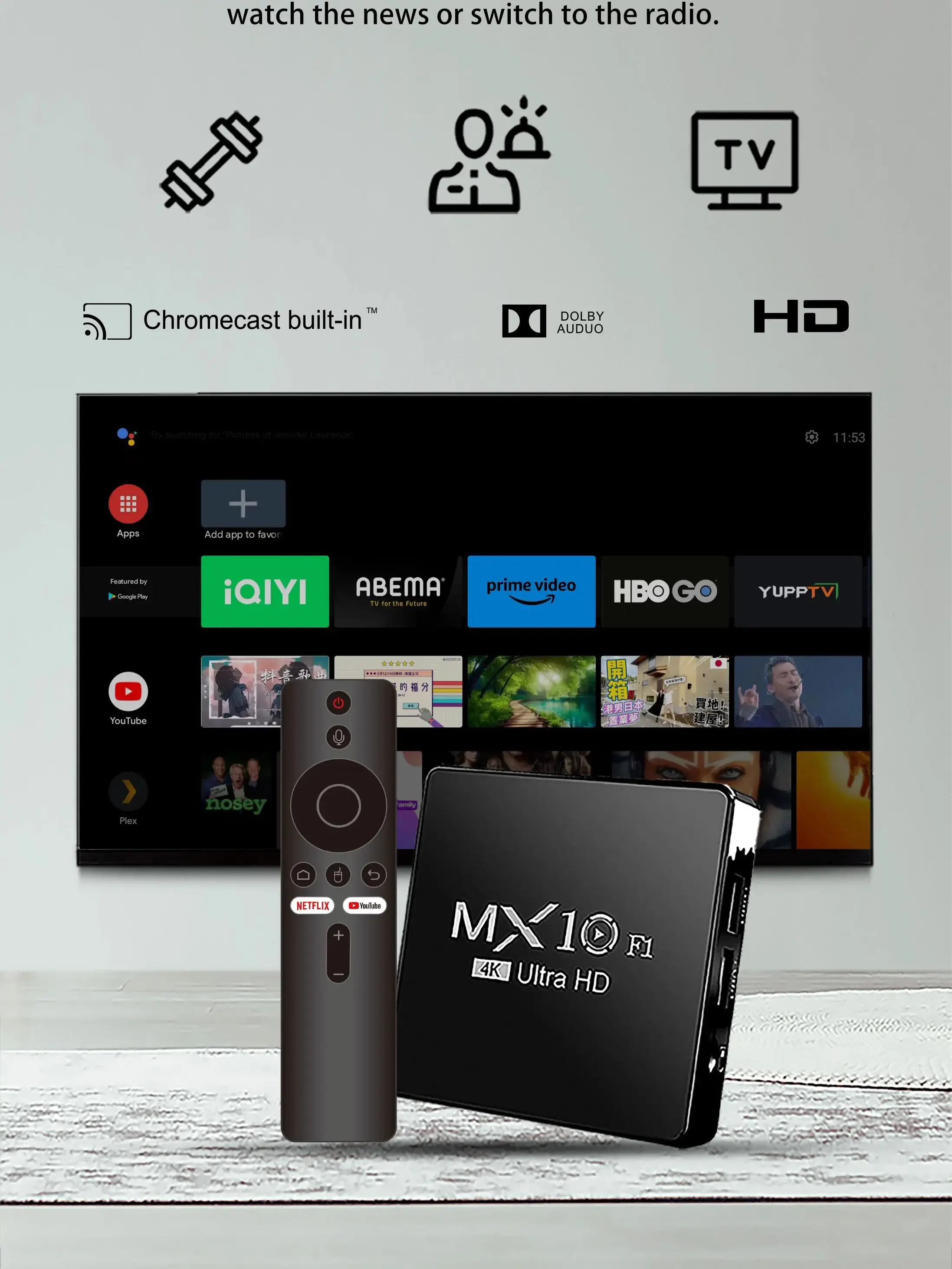 dekoder telewizora z systemem Android 2024 4k android 13 mx10 f1 cyfrowa hurtownia ada certyfikat inteligentna skrzynka telewizyjna z systemem Android — zdjęcie 2