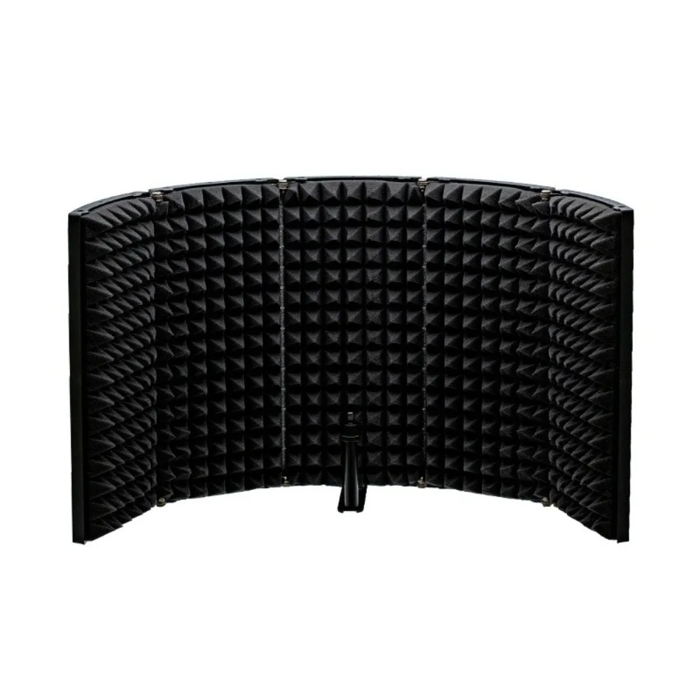 5-Panel Structure Microphone Isolation Shield Foldable Adjustable Angles Mic Sound Absorbing Foam Reflector Portable Vocal Booth