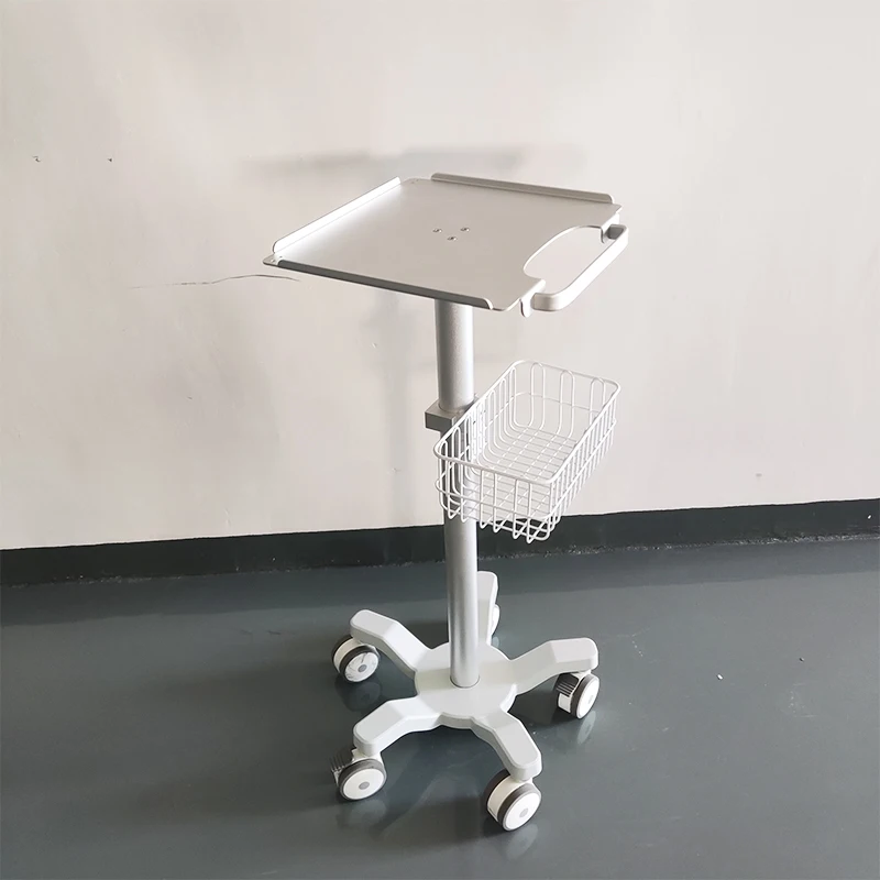 Multifunctional ECG Trolley Aluminum alloy Rolling Cart Medical Equipment Ventilator Trolley Metal Defibrillator Trolley