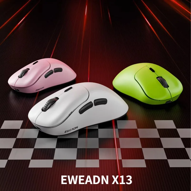 EWEADN X13 Series Tri-Mode Wireless Mouse, 63g Lightweight, 500mAh Long Battery, Silky Touch, High Performance PC Esports Mouse