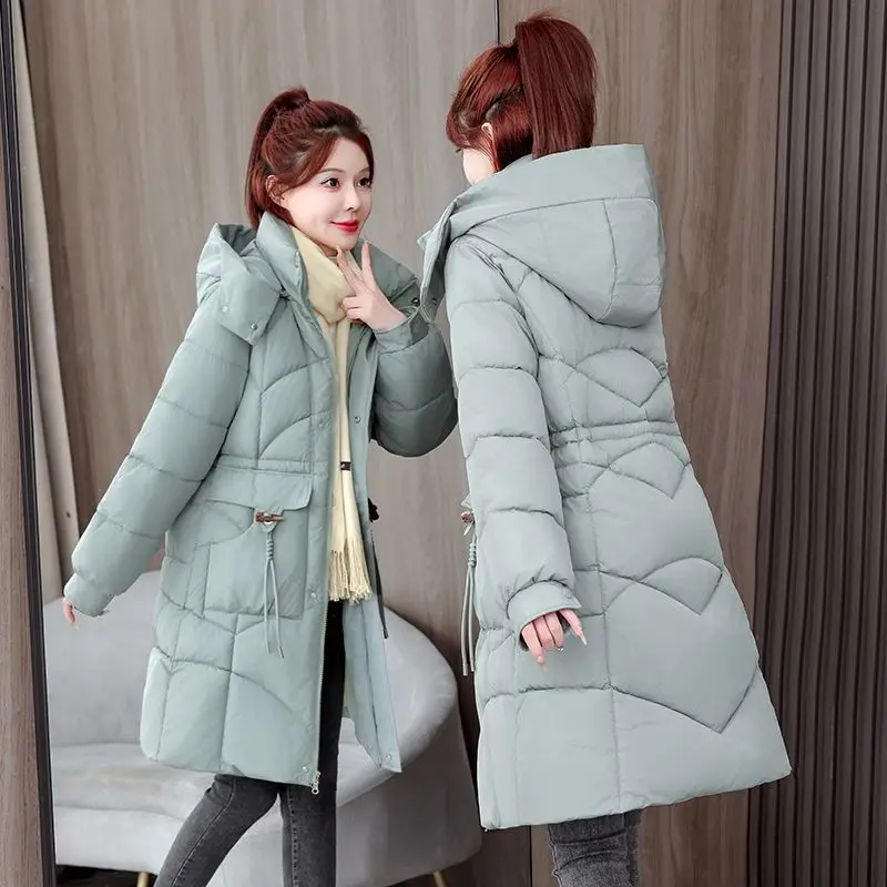 New Women's Clothing Parkas for Women Mid-length Winter Down Cotton-padded Jacket Fashion Slimming 2025 Thickened Coat Jackets