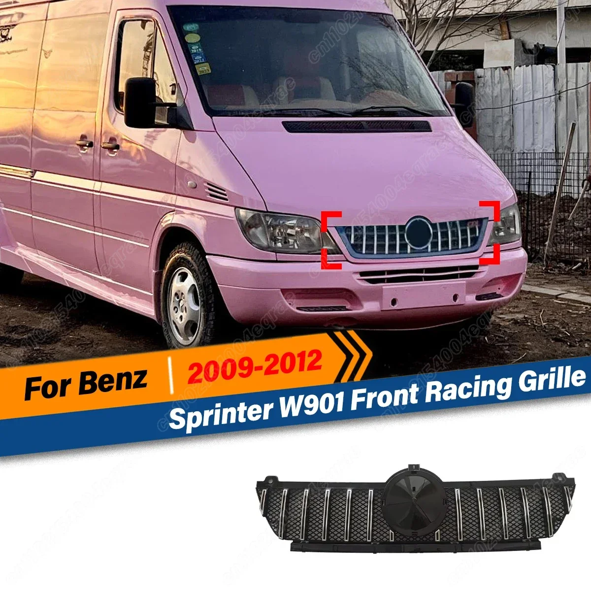 

For Mercedes Benz Sprinter W901 2009 2010 2011 2012 Front Racing Grille Grill Mask Cover Trims Front Hood Grills Body Kit