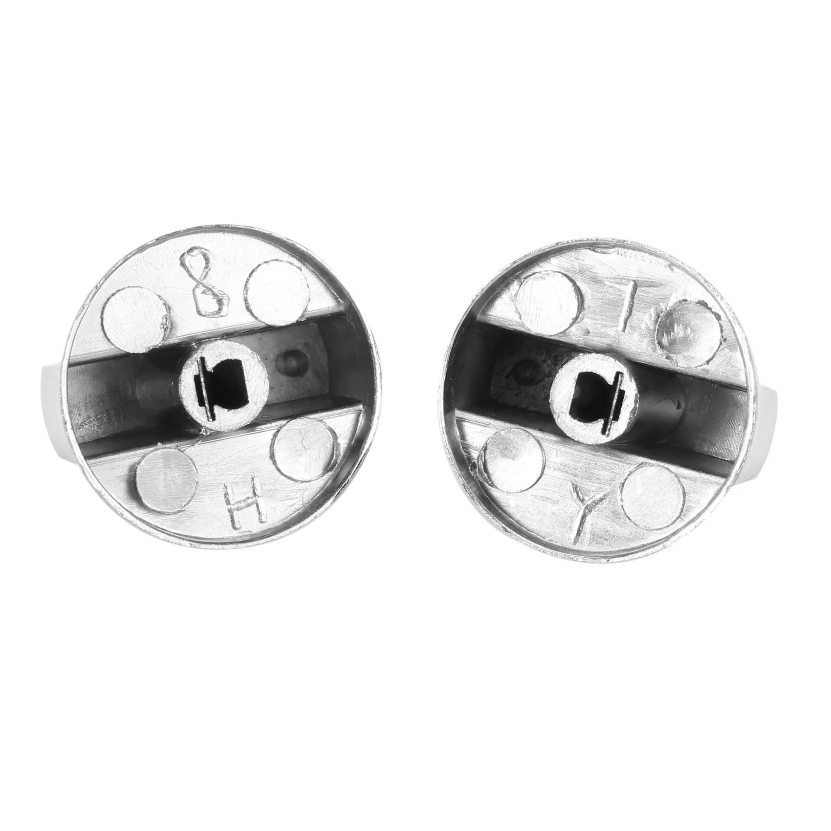 A23F-Stoves Cooker Knobs,Oven Knob(8Pcs),6Mm Universal Silver Gas Stove Control Knobs Adaptors Oven Rotary Switch