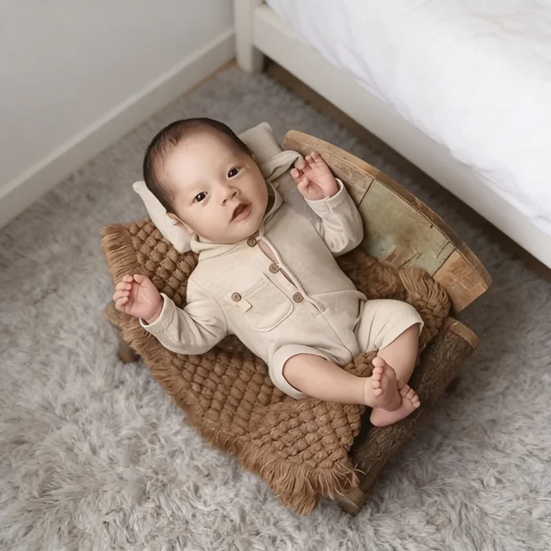 Basket Stuffer Filler Baby Photo Pad Soft Crochet Newborn Photo Background Prop 1 Pc Multicolored Photo Blanket Studio Props