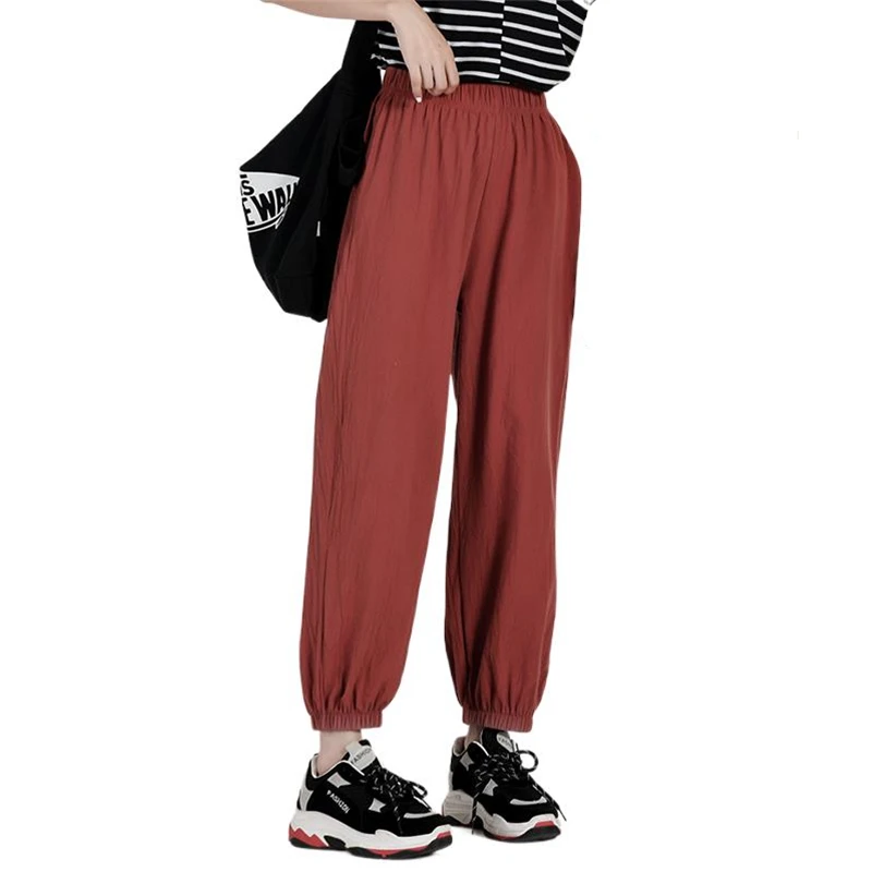 

New 2024 Spring and Summer Fashion Oversize cotton linen Pants Korean streetwear cotton linen Joggers Trousers roupa feminina