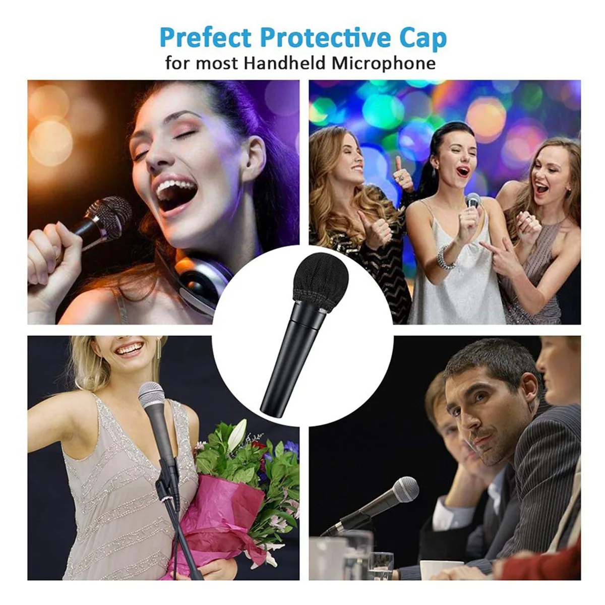 AAA87 100 Pcs Disposable Microphone Cover Handheld Microphone Protective Cap Musical Microphone Cover for KTV Karaoke Bar,Etc
