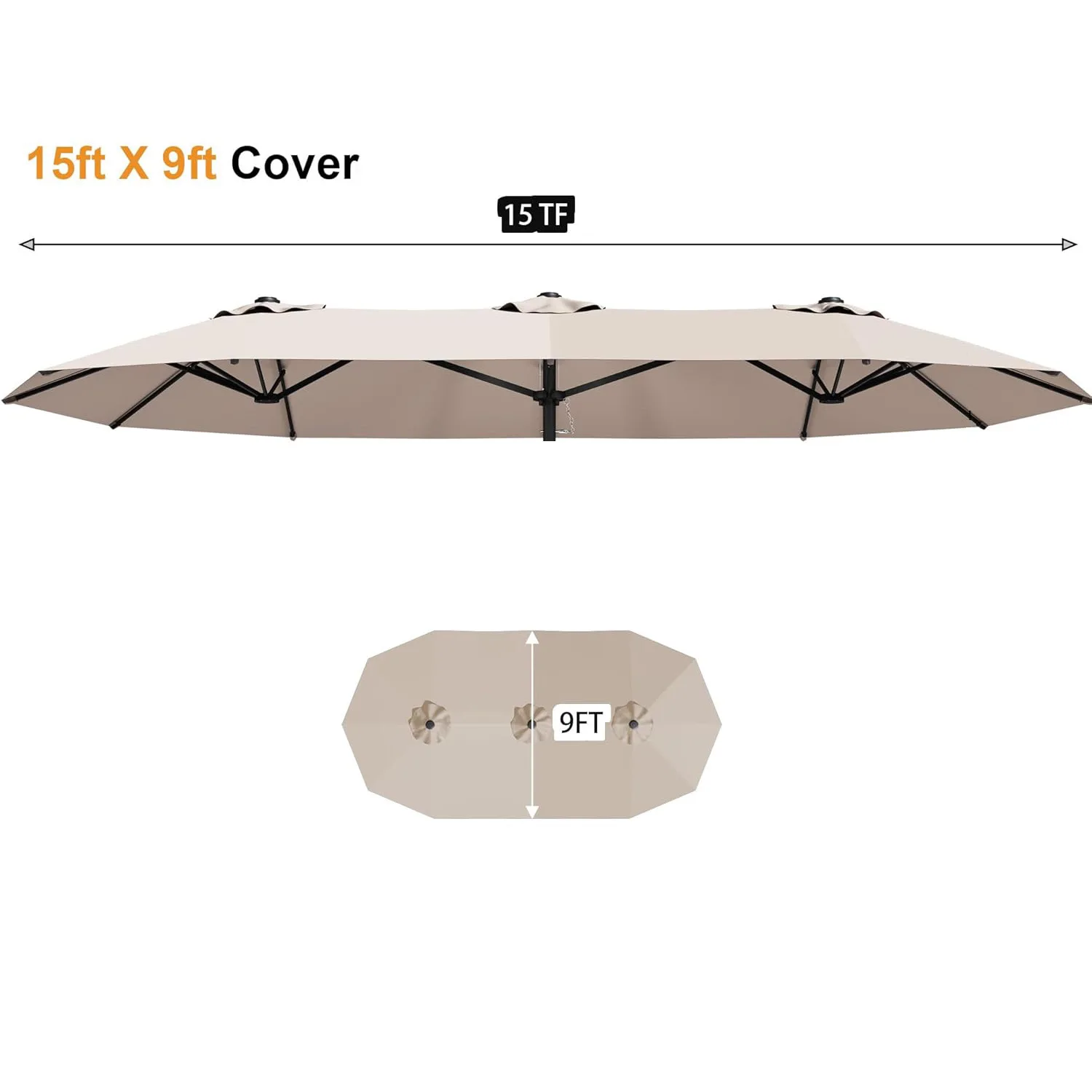 

Three Umbrella Villa Garden Courtyard Umbrella Balcony Outdoor Cafe Outdoor Parasol Replacement Umbrella Surface