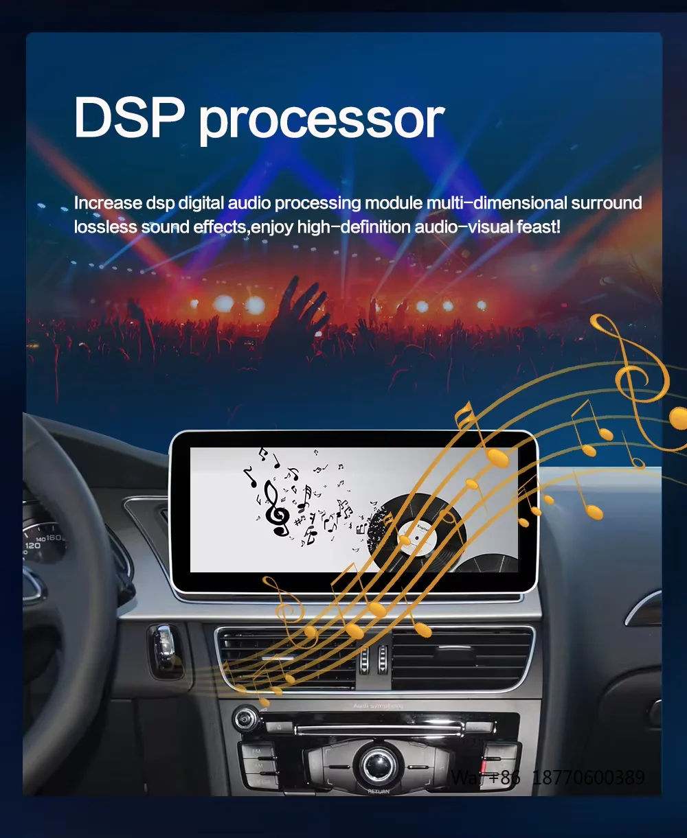 Auto Radio Android 14 Car Multimedia Player for Audi A4 B8 A5 2009-2017 GPS Navi Stereo Screen System WIFI Wireless Carplay Auto view 4