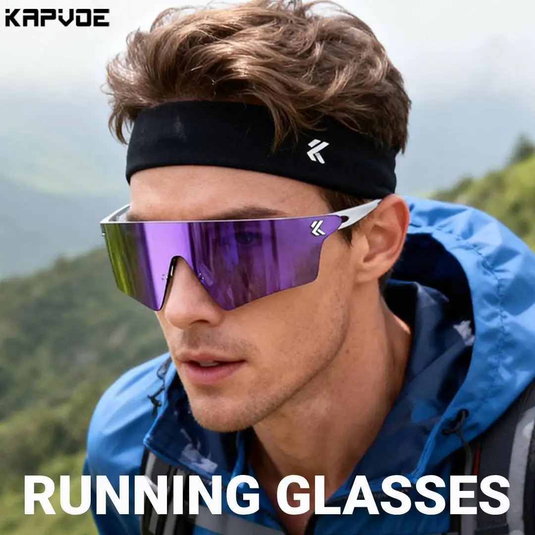 

Kapvoe Running Glasses Mountaineer Sunglasses UV400 Photochromic Lens Professional Outdoor Sports Glasses Lightweigh 24G Eyewear