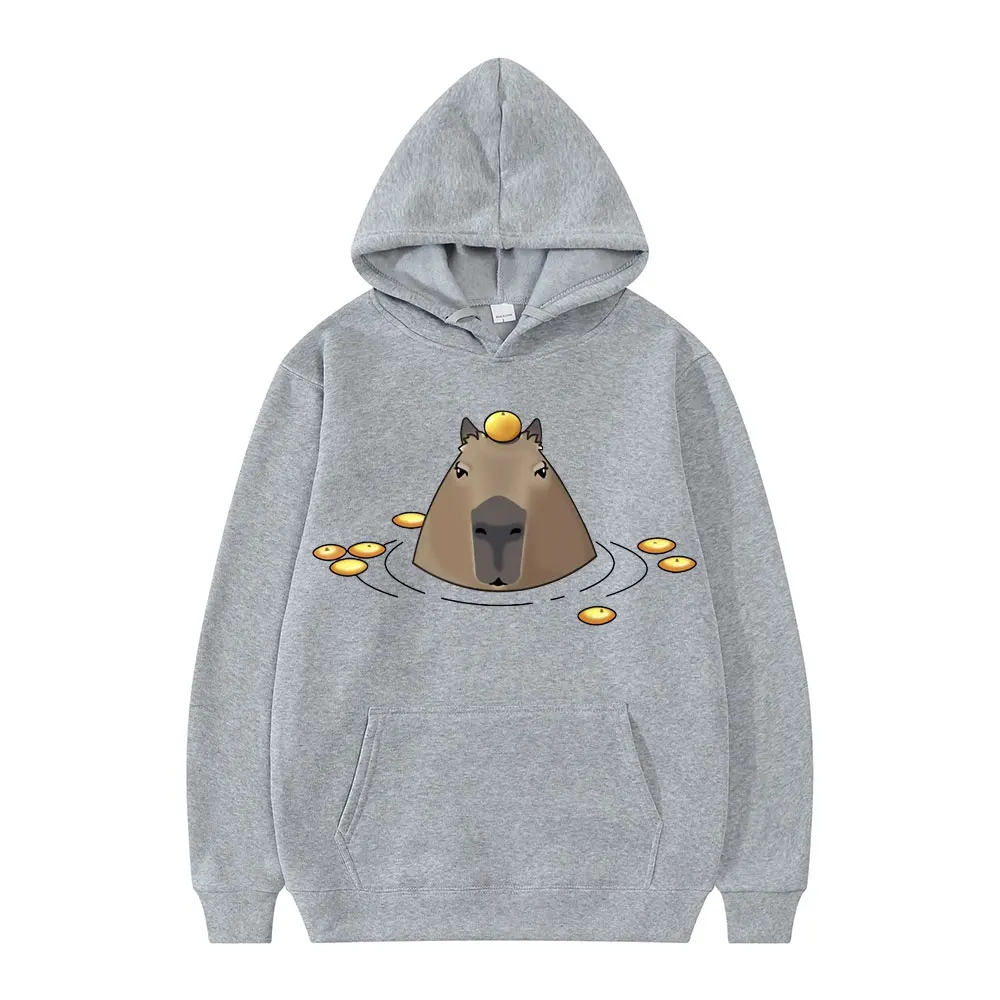 Funny Cute Capybara Hoodie Anime Kawaii Sweatshirt Men Women Hoodies Long Sleeve Streetwear Couples Winter Fleece Loose Pullover