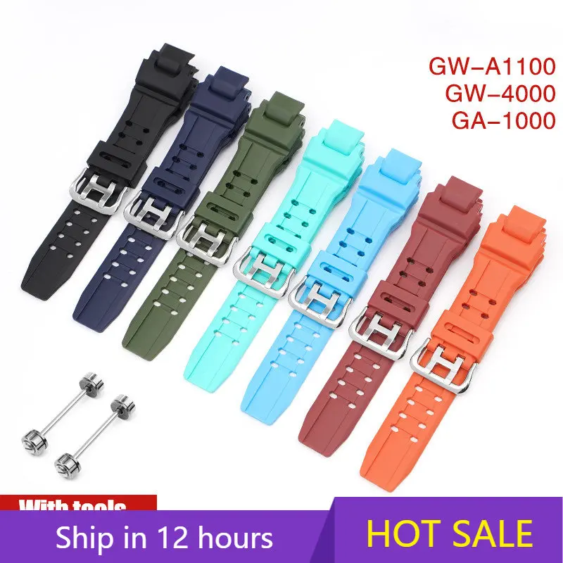 Rubber Strap for Casio G-SHOCK GW-4000/GA-1000/GW-A1000/GW-A1100/G-1400 Men Women Diving Sports Watchband Replacement Accessorie