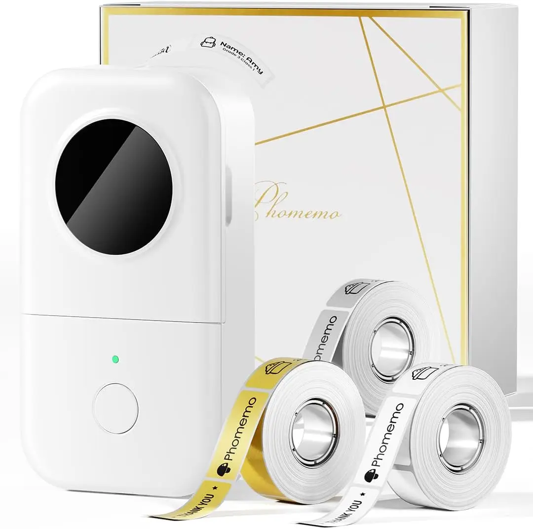 D30 Label Maker with 3 Tapes, Bluetooth Wireless Mini Pocket Smartphone Label Maker Machine, Small Thermal Printer