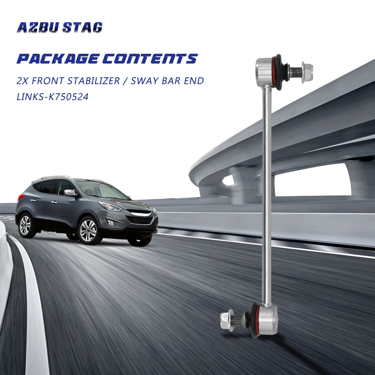 AzbuStag 2Pcs Front Stabilizer Bar End Link Suspension Kit for Hyundai Tucson Kia Sportage 2010 2011 2012 2013