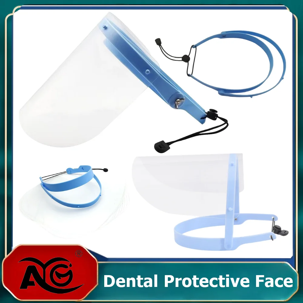 AG Dental Protective Face Dental Face Shield with 10pcs Detachable Face Shield Anti-Fog Dustproof Replacement Covers Dentist