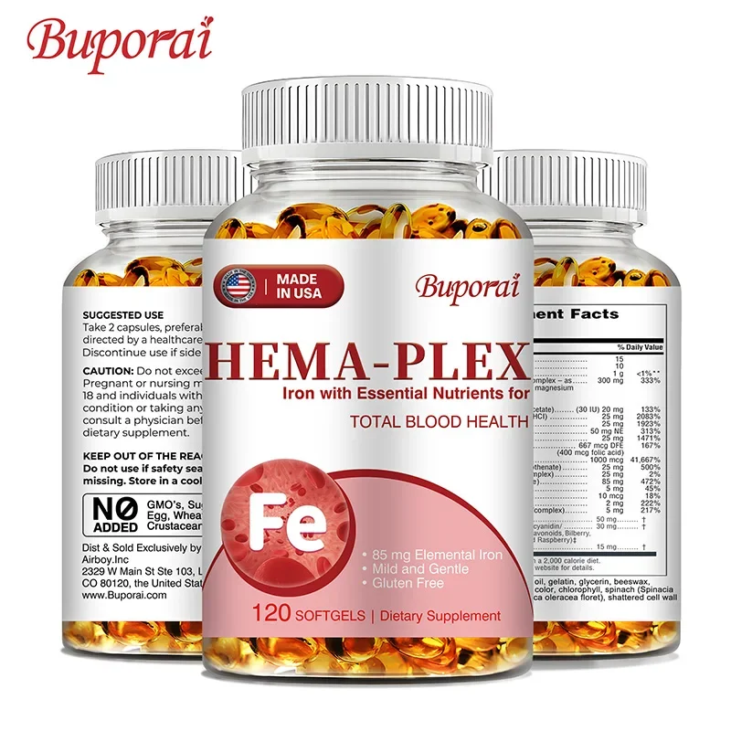 

Hema-Plex Iron - Promotes Healthy Red Blood Cell Production, Supports Blood Circulation