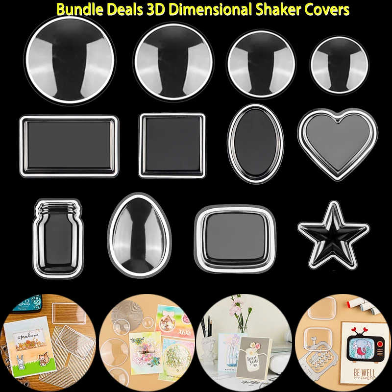 41 140pcs Square Hearts Jars TV 3D Dimensional Shaker Domes For Adding Dimensions to Shaker Cards Puffy Shaker Window Covers Set