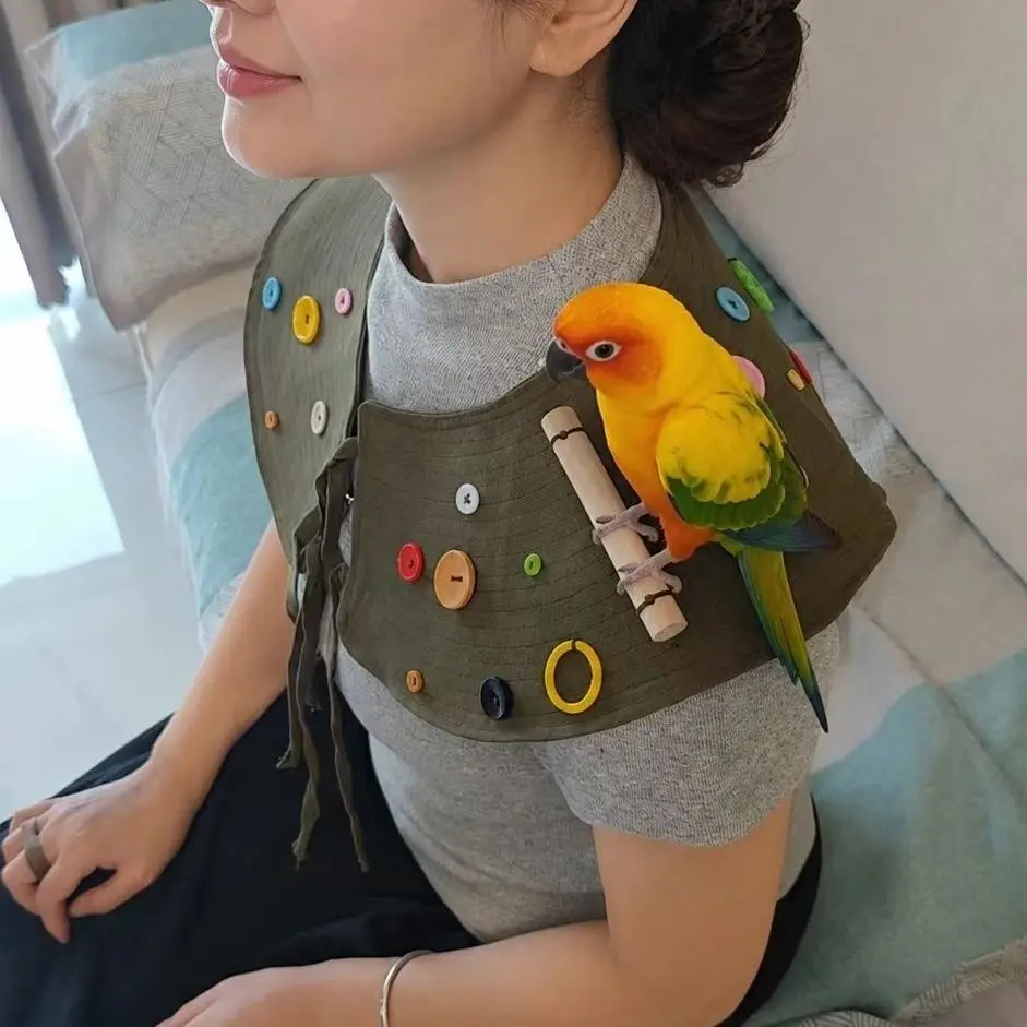 Bird coat, parrot anti-plucking training, bird interaction anti-biting, easy to clean, shoulder support