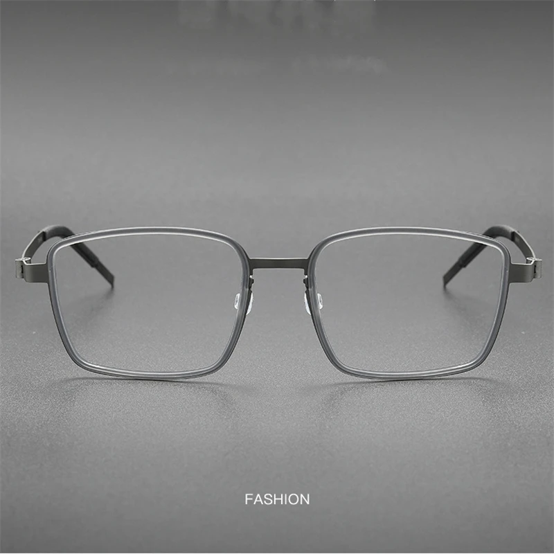 9754 No Screw Square Pilot Denmark Men's Glasses For Readingn Super Light Titanium Optical Business Prescription Eyeglasses image 2