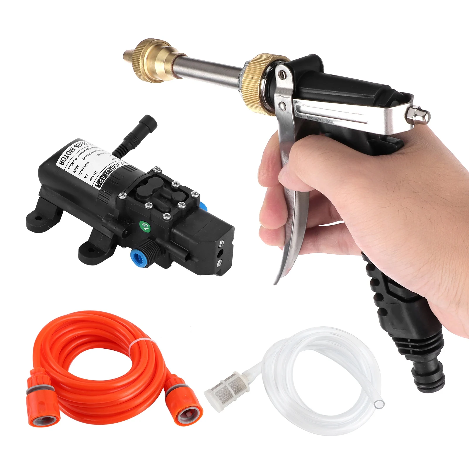 

Портативная мойка высокого давления 12В, 130PSI, 80Вт, с комплектом шлангов для мощной очистки автомобиля