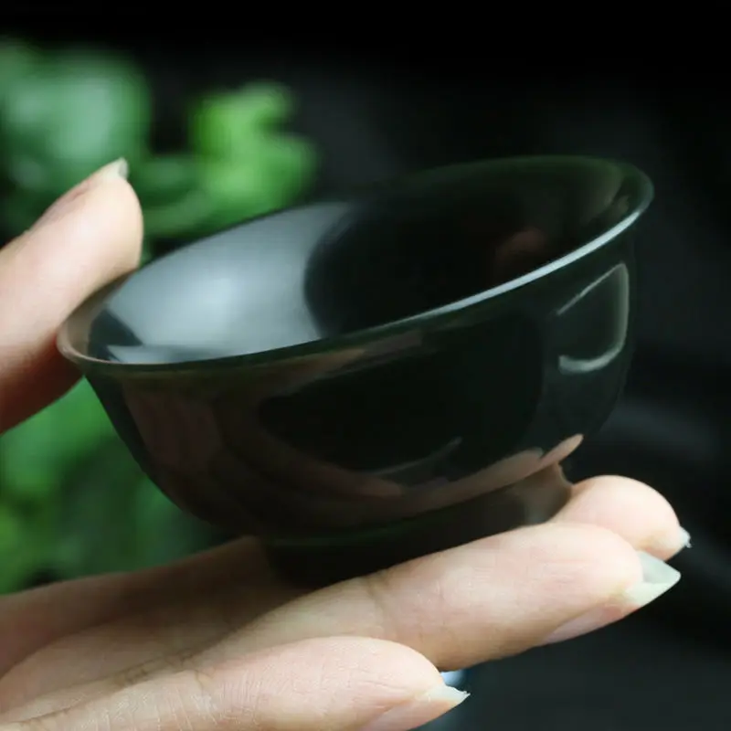 

Natural Stone Green Jade Teacups Health Gongfu Teaware Genuine Chinese Hetian Jades Nephrite Tea Ceremony Master Cups