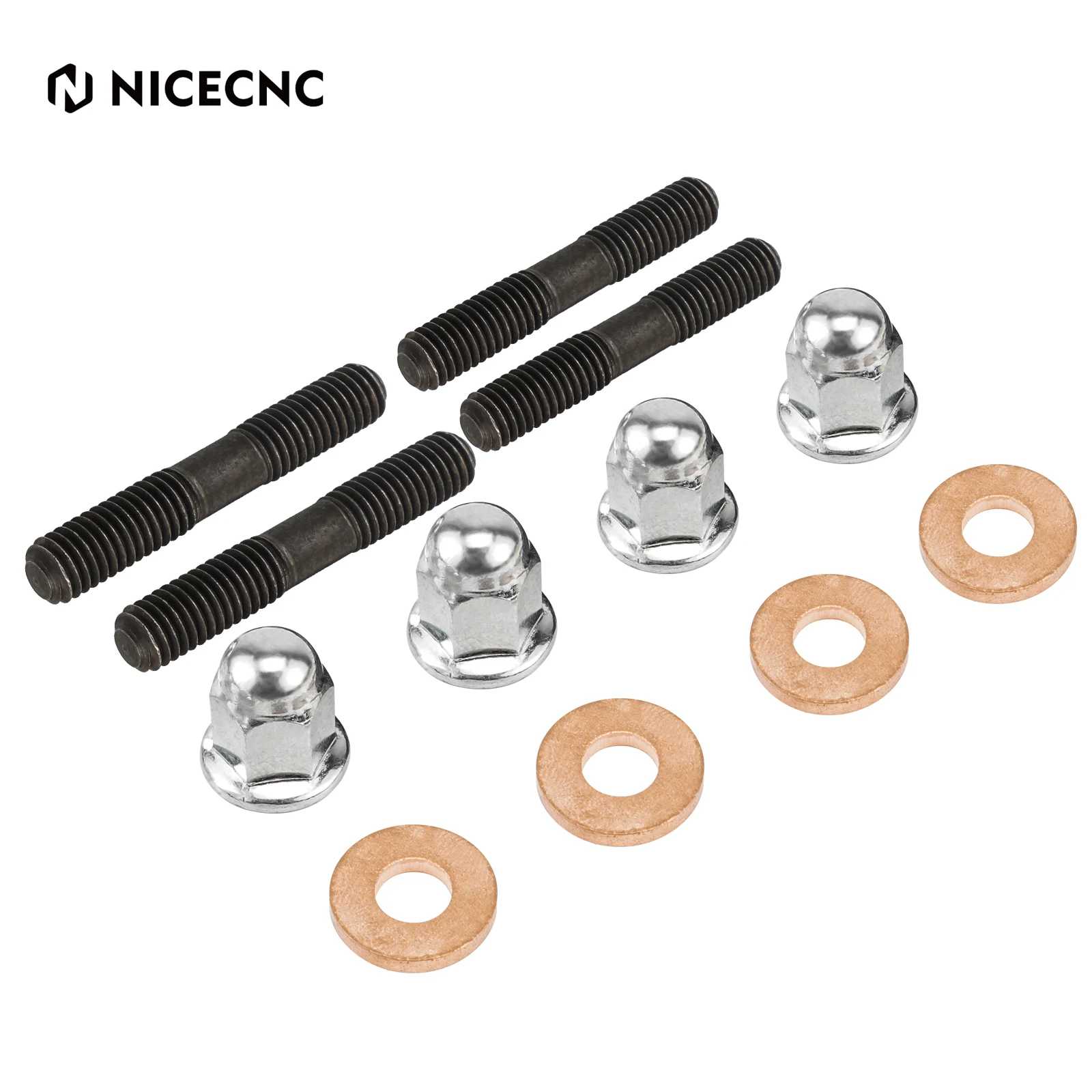 NICECNC  Motorcycle Cylinder Head Studs Bolts Washers Nut Kit For Yamaha YZ85 2002-2018 90116-08394 90201-080L8 90176-08026