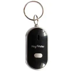 LED Beeping Flashing Light Key Finder Find Lost keychain Whistle Sound Control Keyring Gift