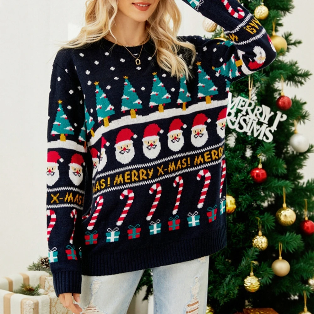 

Business Commute Style Long Sleeve Round Neck Sweater Fitted Design Straight Tube Sleeves No Decoration Required