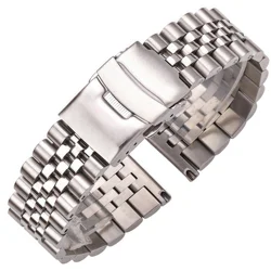 Stainless Steel Watch Strap Bracelet For SKX007 SKX009 18mm 20mm 22mm 24mm Women Men Silver Solid Metal Watchband Accessories