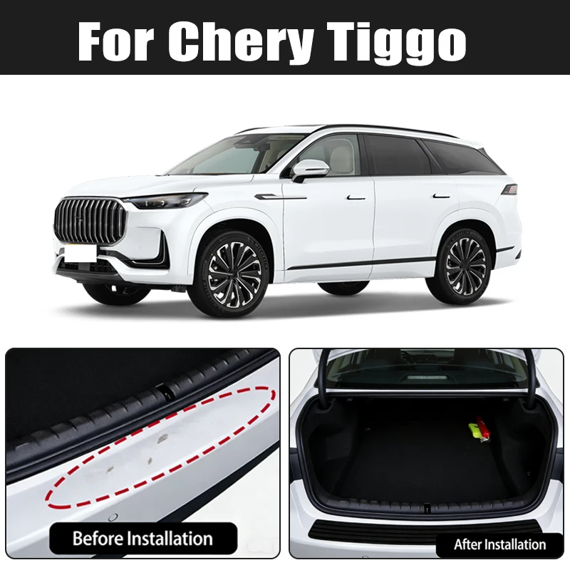 

Rear Bumper Guard PVC Rubber Protector Strip Car Trunk Door Sill Plate Protector For Chery Tiggo 3 5 7 8 Arrizo E3 Fulwin Win