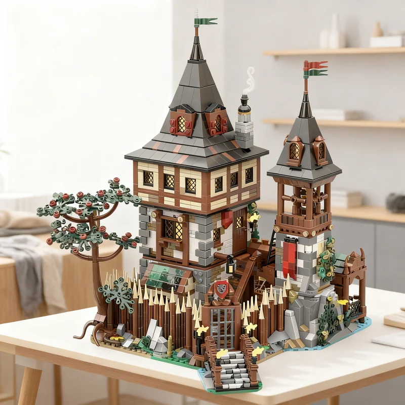 

3137 деталей MOC: Модель Замка Ведмежьего Властелина, конструктор, креативный подарок, декор для демонстрации, сборная модель премиум-класса для взрослых и детей, игрушка для дома и рабочего стола
