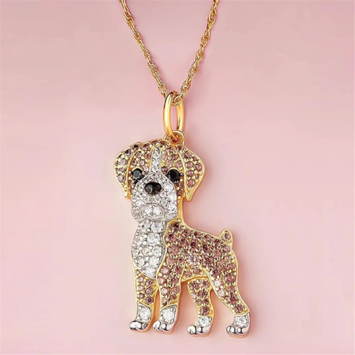 Exquisite and Cute Boxer Dog Pendant Necklace for Women Elegant Pet Puppy Jewelry Animal Accessories Dog Lovers Gifts