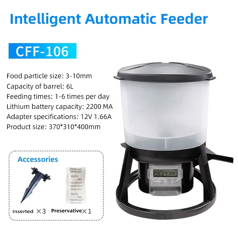 2025Solar Visvijver Automatische Feeder Koi Vijver Intelligente Timing Voeden Binnen en Buiten Groot Gebied Vis Feeder