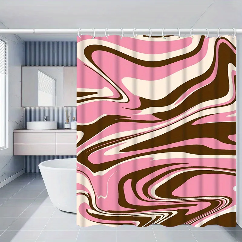 Jit1pc Unique Hand-Sketched Design Shower Curtain, Luxurious Stylish Bathroom Curtain, Versatile Curtain, Decorative Pattern for
