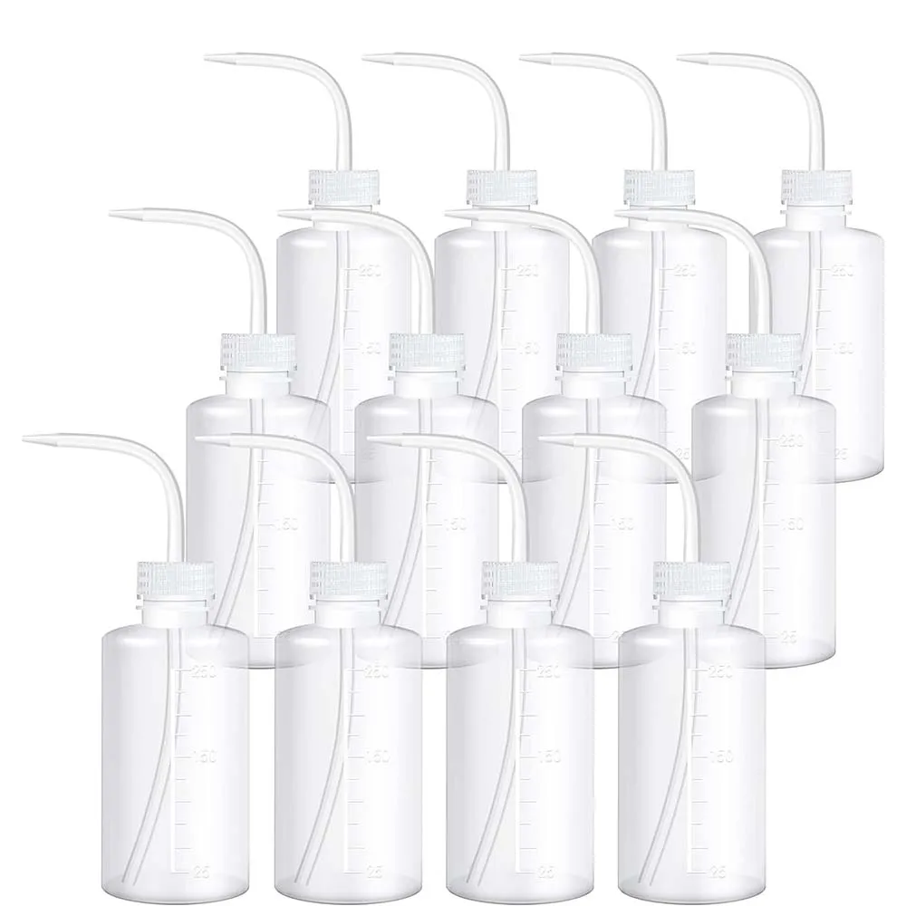 12Pcs Lab Squeeze Bottle 250ml Plastic Safety Wash Bottles Squirt Tattoo Bottle for Clean Plant Irrigation Experiments Supplies