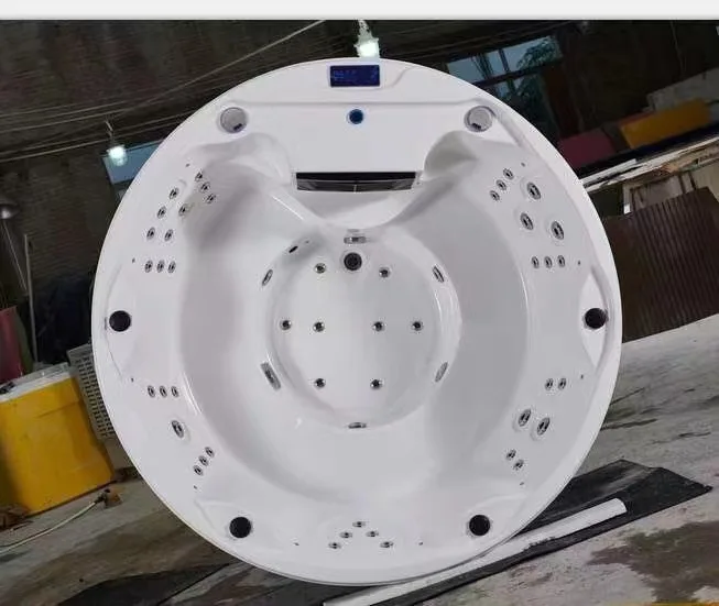 Modern Round Design Swim Spa For 3-6 Person Round Luxury Built-in Poolside Spa Outdoor Acrylic Hot Tub