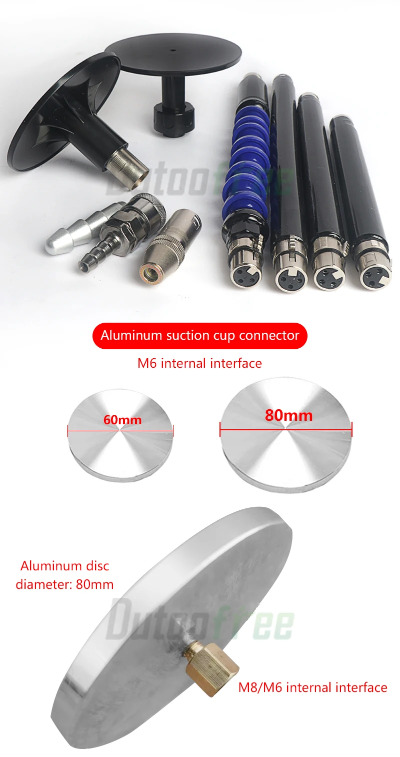 Zubehör für Linearantriebe: M6/M8 3XLR Verlängerungsstange, Saugnapfadapter, Getränkehalter-Endstücke – Detail 2