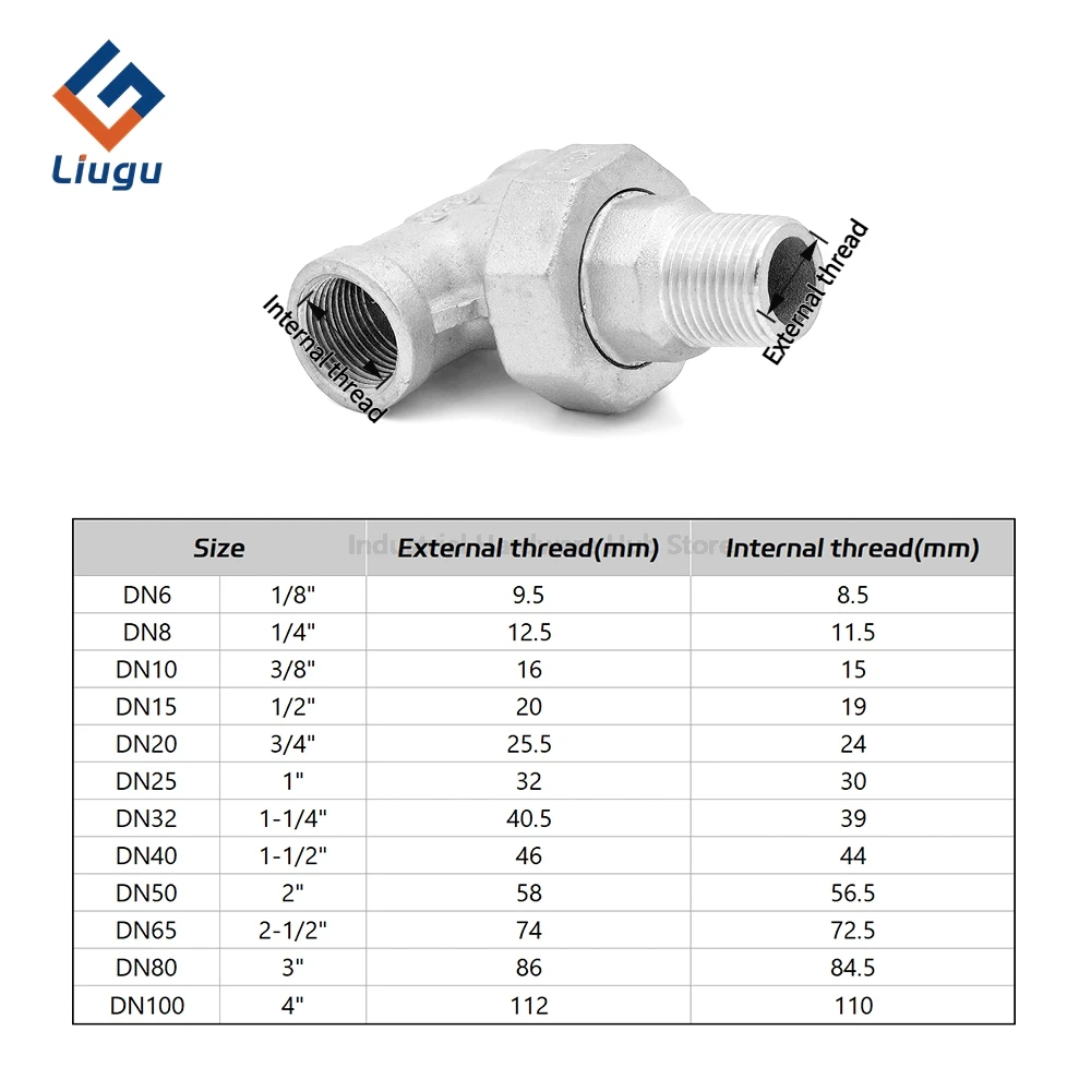 T-Verbindungsgelenk – SS304-Edelstahl BSPT-Rohrverschraubung mit Innengewinde und Außengewinde, 1/4"-2" auslaufsicher für industrielle Wasserleitungen – Detail 13