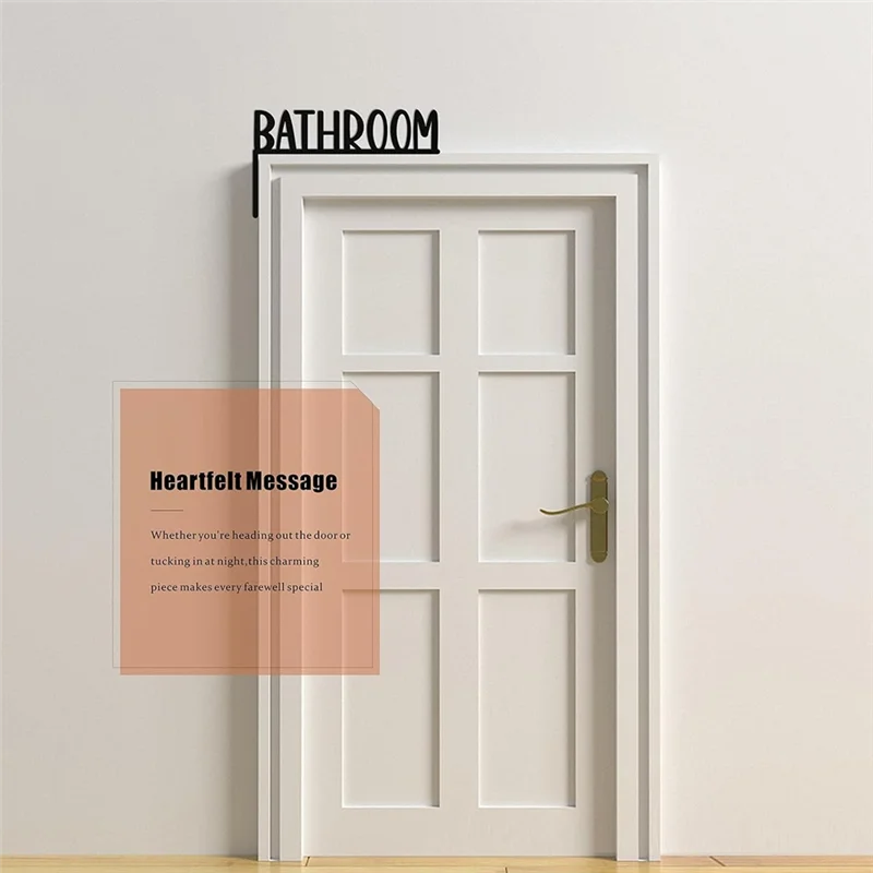 【Popular】Topper de puerta bonito, señal sobre la puerta, decoraciones de esquina de marco de puerta de madera, adornos de marco de puerta con letras o patrón negros