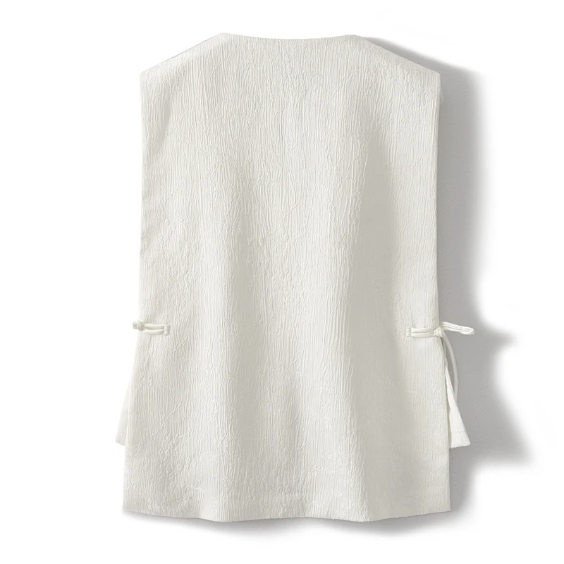 

Новый китайский высококачественный жилет с вышивкой, женский модный круглый топ на пуговицах, осенняя верхняя одежда из полиэфирного волокна