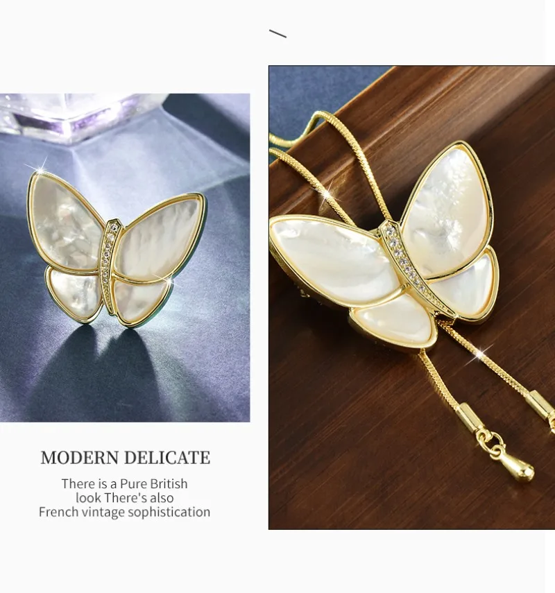 新しいバタフライセーターチェーン、ファッショナブルで多用途です。 レディース バタフライ コサージュ ロング ネックレス、1 個で 2 回着用可能