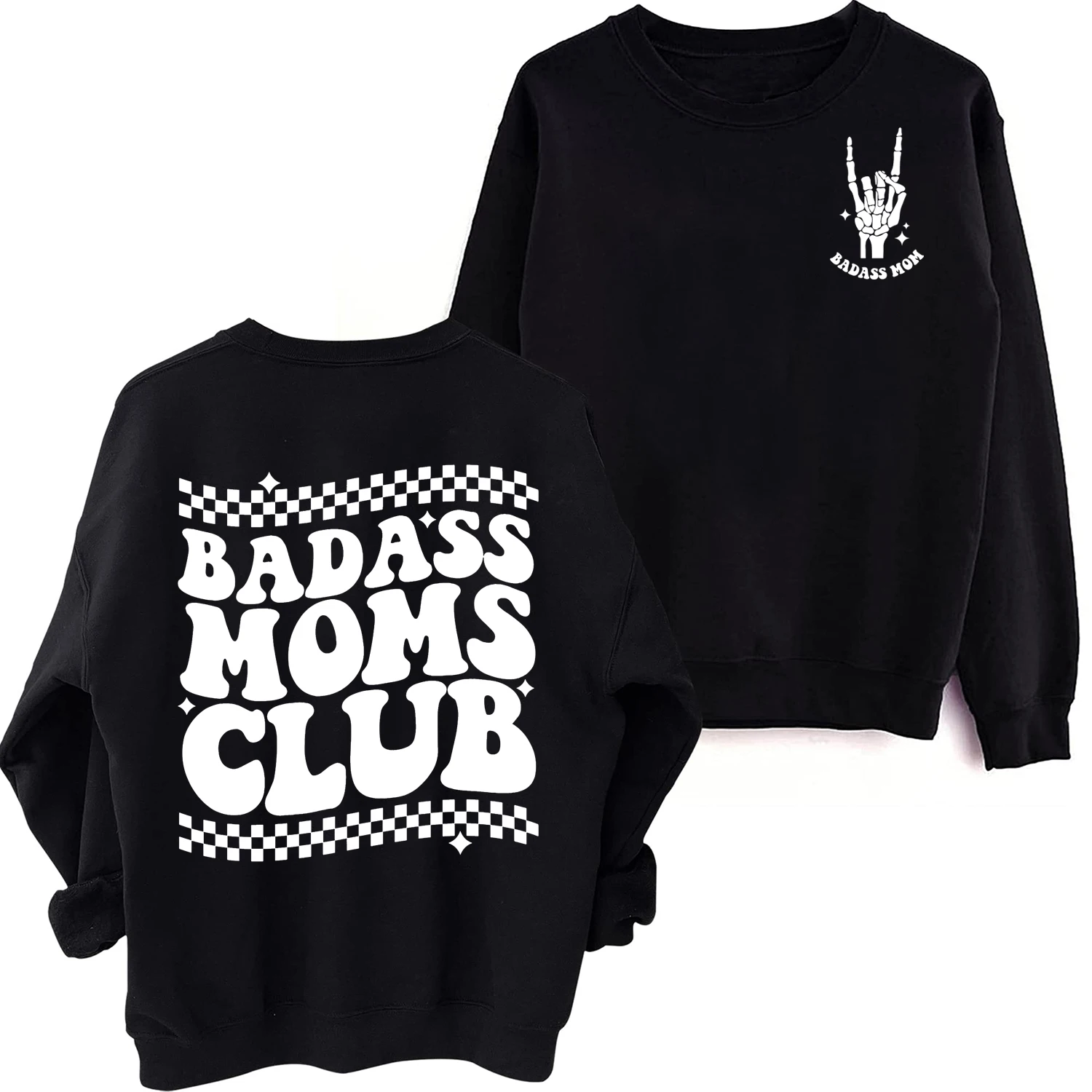 Badass Moms Club Crewneck Hoodie Mom Life Merch Oversized Sweatshirt Mothers Day Gift for Mom Pullover Tops