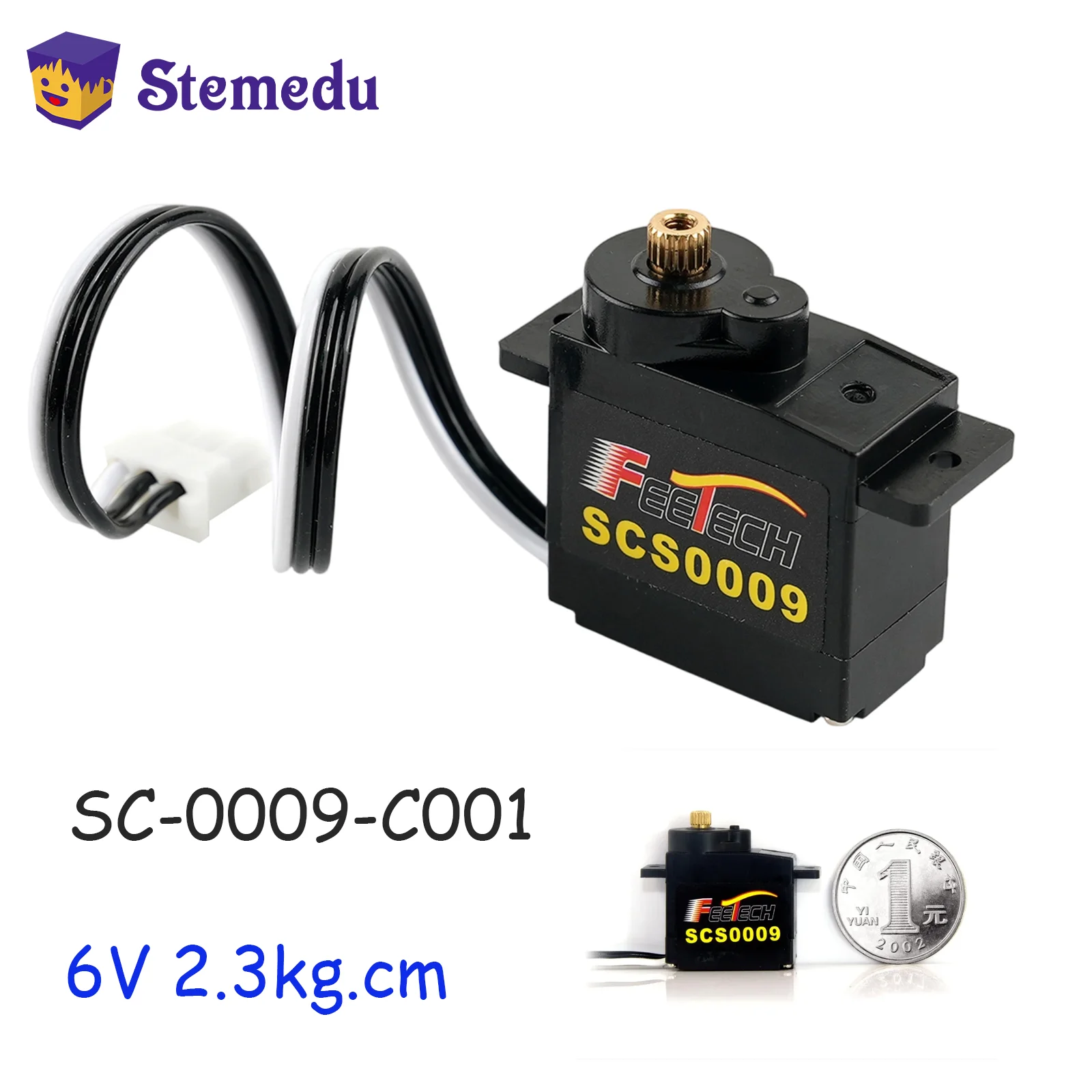6V Feetech SCS009 2.3kg 9g Micro Servo SC-0009-C001 Metal Gear Core Motor for RC Helicopter Smart Robot